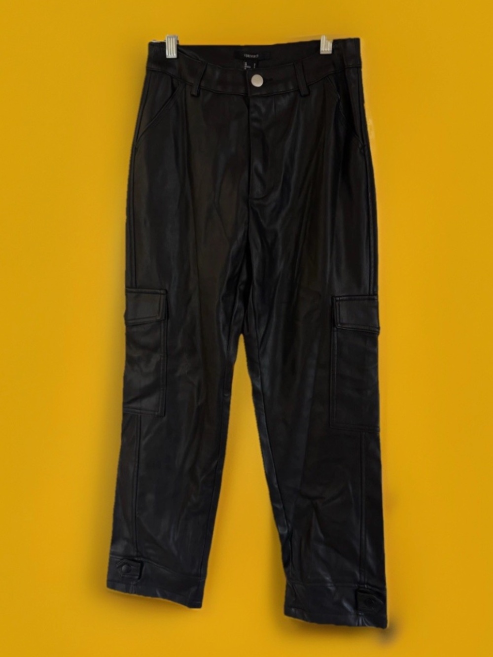Forever21 | Black Pleather Cargo Pants Women’s Size S NWOT